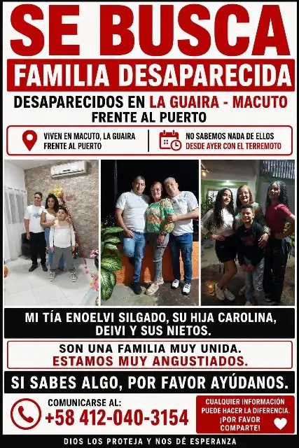 Enoelvy Silgado y su familia