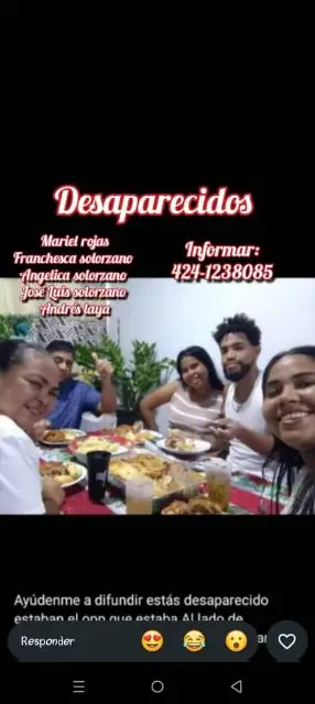 Mariel rojas, Franchesca solorzano, Angelica Solorzano, José Luis Solorzano, Andrés Laya