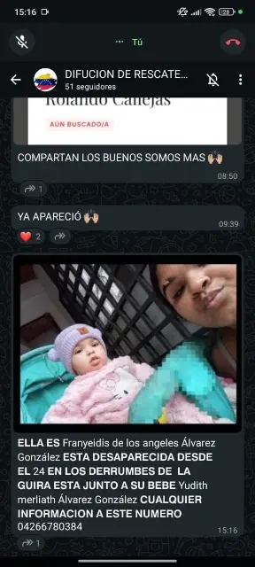 Franyeidis de Los Ángeles Álvarez González y su hija yudith marliah Álvarez González